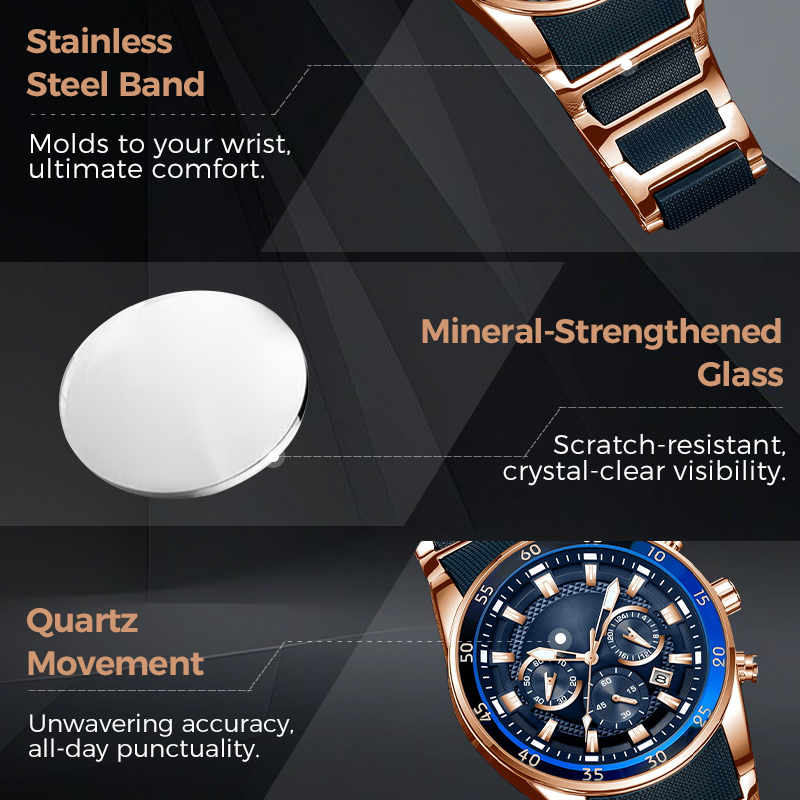Men's Waterproof Multifunctional Quartz Watch